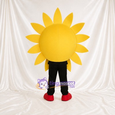 Yellow Sun Character Mascot Costume Full Body for Adults School Events