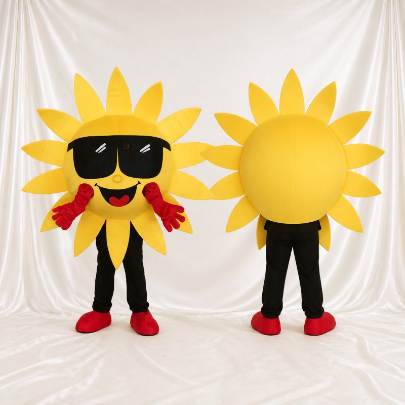Yellow Sun Character Mascot Costume Full Body for Adults School Events
