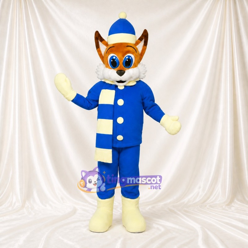Personnage hivernal renard Costume de mascotte intégral pour adultes Événements scolaires