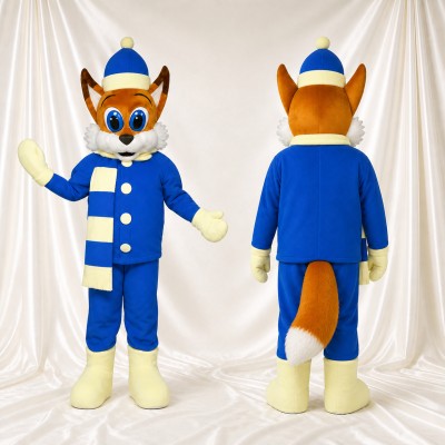 Personnage hivernal renard Costume de mascotte intégral pour adultes Événements scolaires