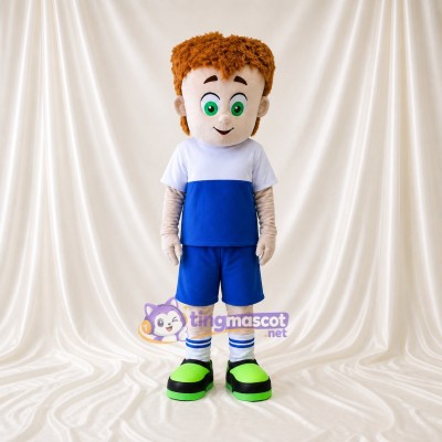Young Boy Athlete Mascot Costume Full Body for Adults Sports Events