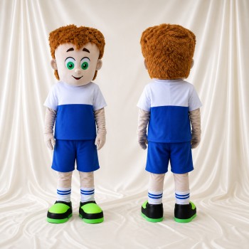 Young Boy Athlete Mascot Costume Full Body for Adults Sports Events