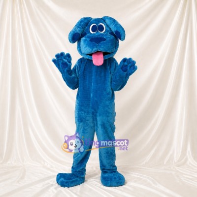 Royal Blue Dog Mascot Costume Full Body for Adults School Events