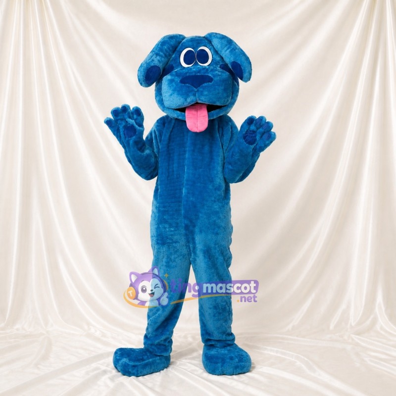 Royal Blue Dog Mascot Costume Full Body for Adults School Events