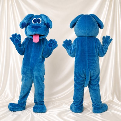 Royal Blue Dog Mascot Costume Full Body for Adults School Events