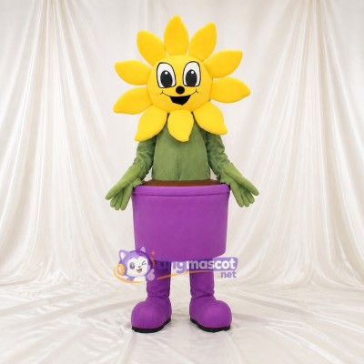 Sunflower Mascot Costume Full Body for Adults School Events