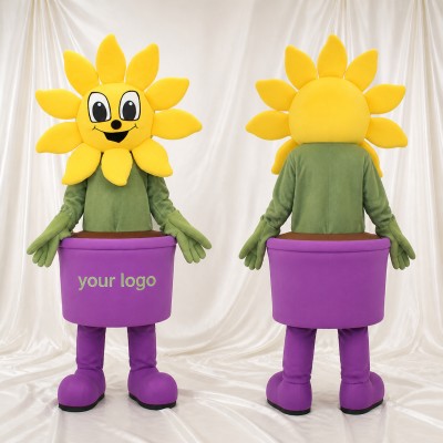Sunflower Mascot Costume Full Body for Adults School Events