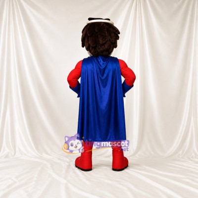 Long Blue Superhero Mascot Costume Full Body for Adults Charity Events