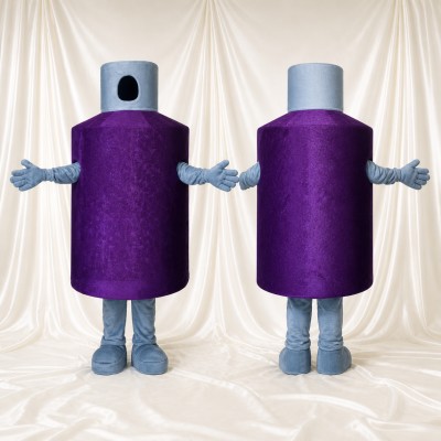 Silver Cap Bottle Mascot Costume Full Body for Adults Trade Shows