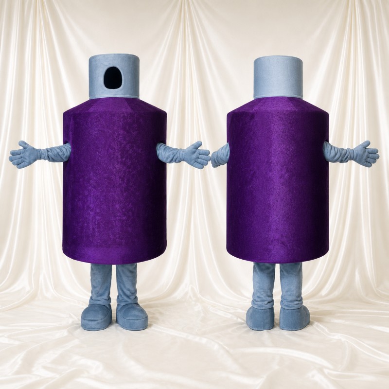 Silver Cap Bottle Mascot Costume Full Body for Adults Trade Shows