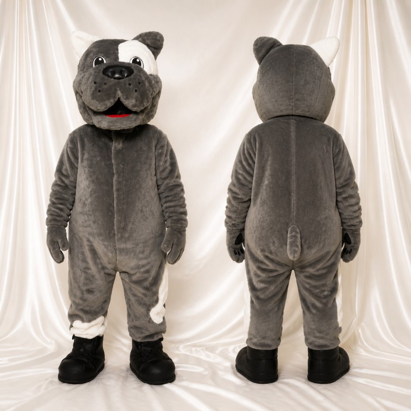 Bouledogue Oreille Blanche Costume de mascotte intégral pour adultes Événements sportifs