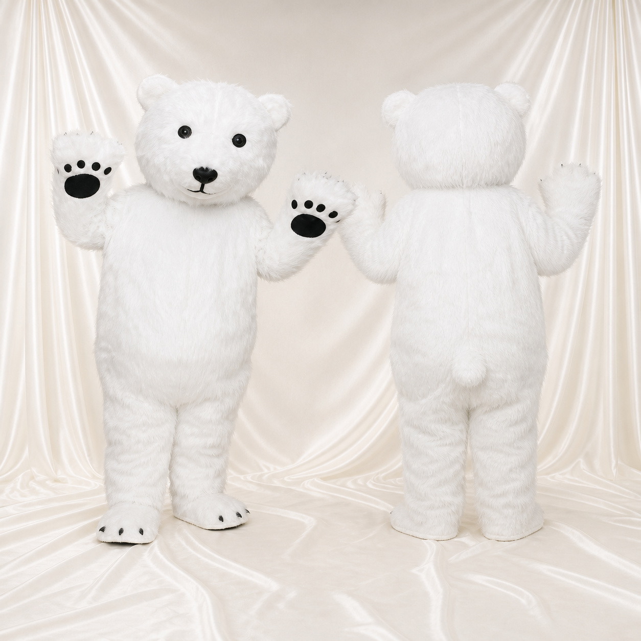 Soft Black Polar Bear Mascot Costume Full Body for Adults School Events Soft Black Polar Bear Mascot Costume Full Body for Adults School Events
