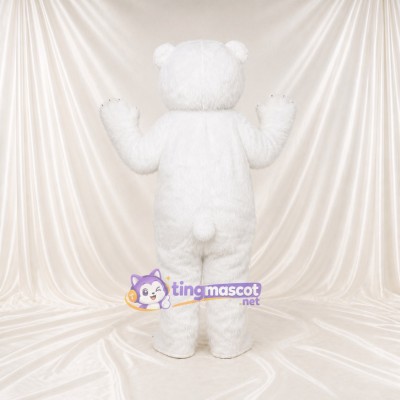 Soft Black Polar Bear Mascot Costume Full Body for Adults School Events