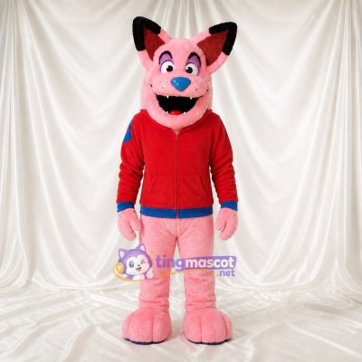 Pink Fox Mascot Costume Full Body for Adults Sports Events