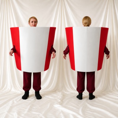 Bac de Pop corn Costume de mascotte intégral pour adultes Événements