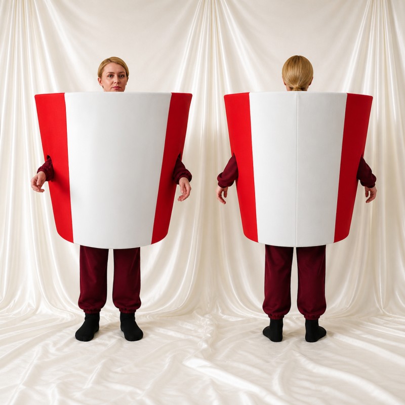 Bac de Pop corn Costume de mascotte intégral pour adultes Événements