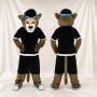 Black Athletic Leopard Mascot Costume Full Body for Adults Sports Events