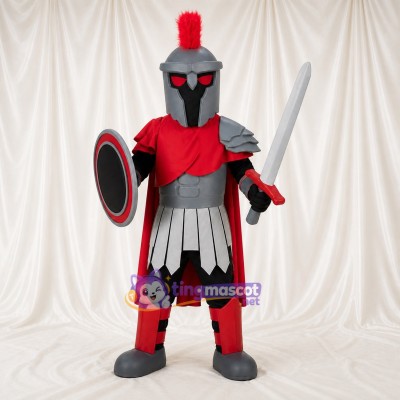 Silver Ancient Warrior Mascot Costume Full Body for Adults Museums
