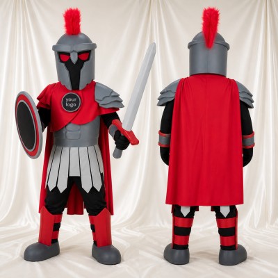 Silver Ancient Warrior Mascot Costume Full Body for Adults Museums