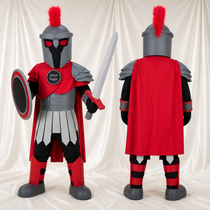 Silver Ancient Warrior Mascot Costume Full Body for Adults Museums