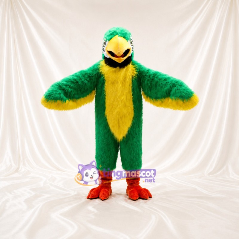 Green Parrot Mascot Costume Full Body for Adults Zoos
