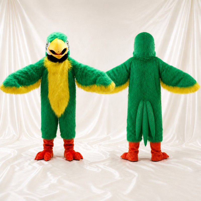 Green Parrot Mascot Costume Full Body for Adults Zoos