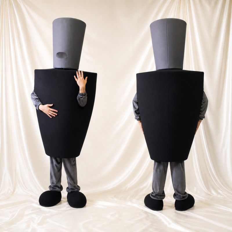 Black Cosmetic Bottle Mascot Costume Full Body for Adults Promotions