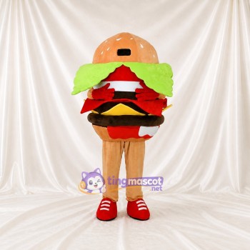 Tan Hamburger Costume de mascotte intégral pour adultes Événements gastronomiques