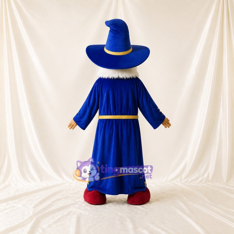 Royal Blue Wizard Mascot Costume Full Body for Adults Stage Events