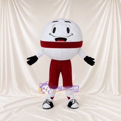 White Round Character Mascot Costume Full Body for Adults Sports Events