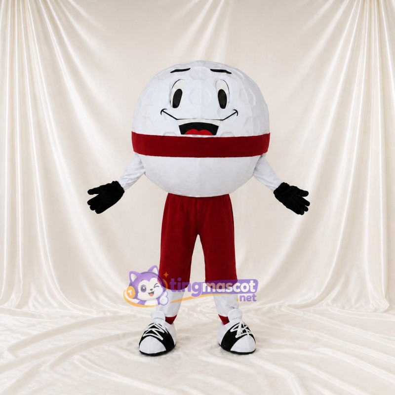 White Round Character Mascot Costume Full Body for Adults Sports Events