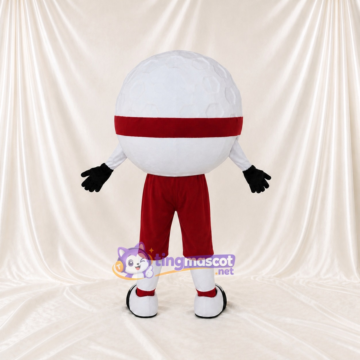 Personnage Rond Blanc Costume de mascotte intégral pour adultes Événements sportifs Personnage Rond Blanc Costume de mascotte intégral pour adultes Événements sportifs