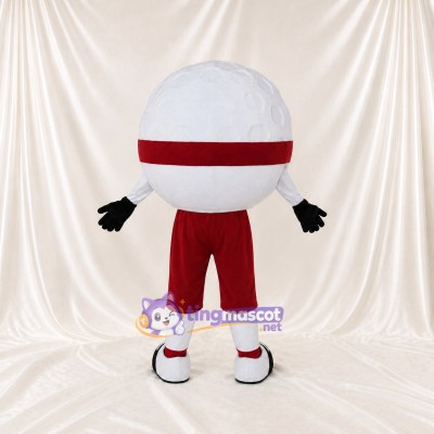 White Round Character Mascot Costume Full Body for Adults Sports Events
