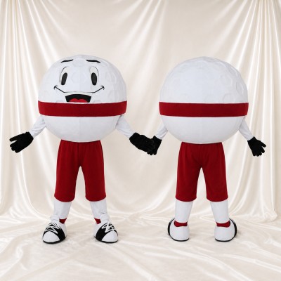White Round Character Mascot Costume Full Body for Adults Sports Events