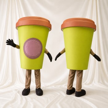 Lime Orange Drink Cup Mascot Costume Full Body for Adults Food Events
