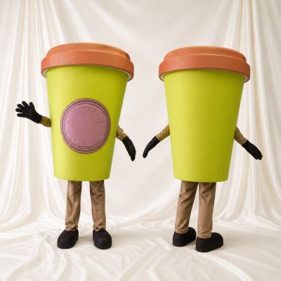 Gobelet de boisson orange lime Costume de mascotte intégral pour adultes Événements gastronomiques