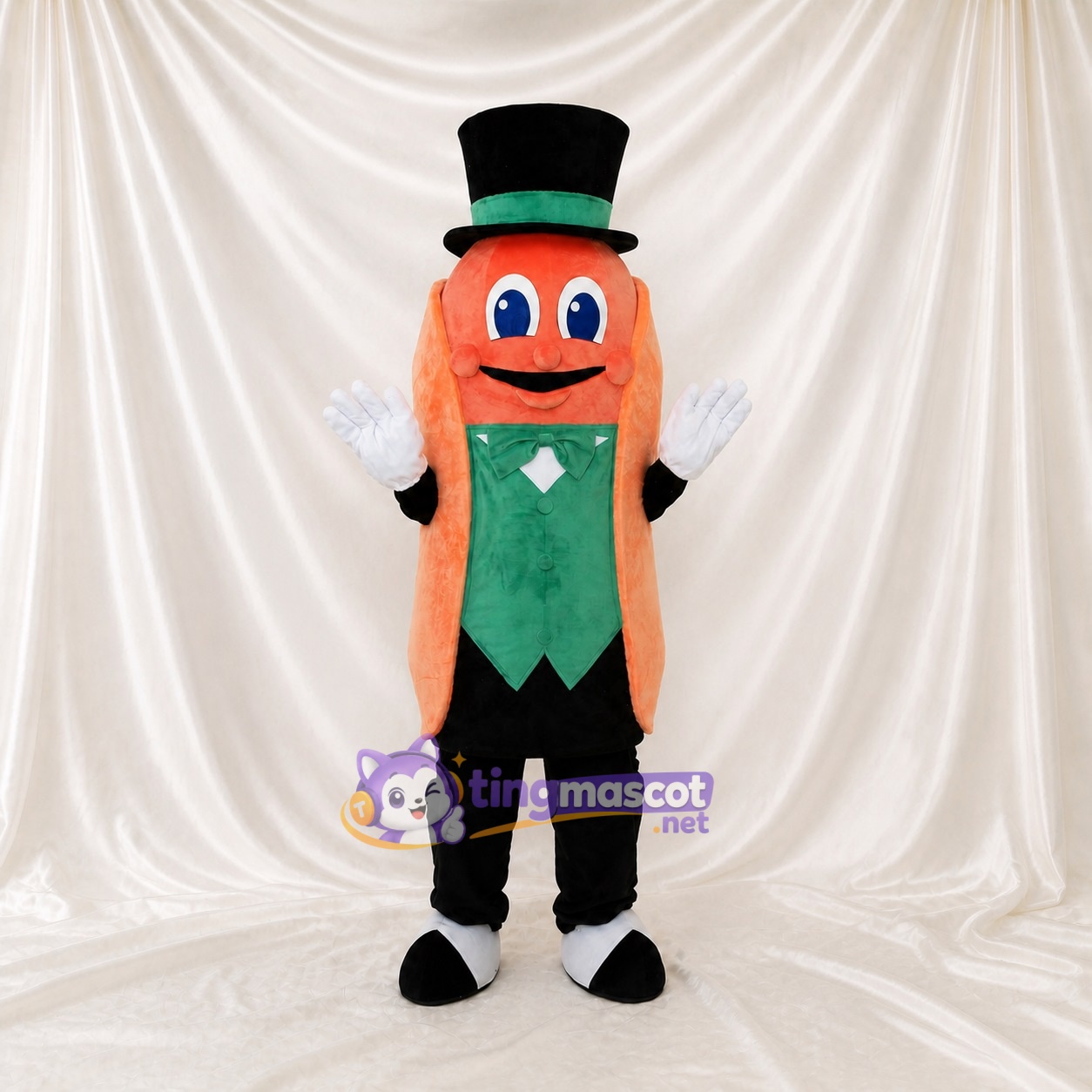 Gentleman Carrot Mascot Costume Full Body for Adults Events Gentleman Carrot Mascot Costume Full Body for Adults Events