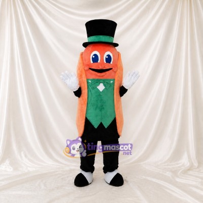 Gentleman Carrot Mascot Costume Full Body for Adults Events