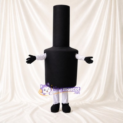 Black Tall Black Lipstick Mascot Costume Full Body for Adults Promotions
