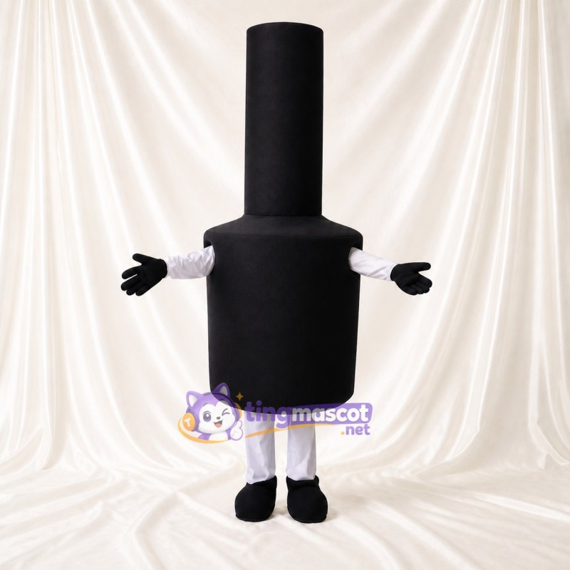 Black Tall Black Lipstick Mascot Costume Full Body for Adults Promotions