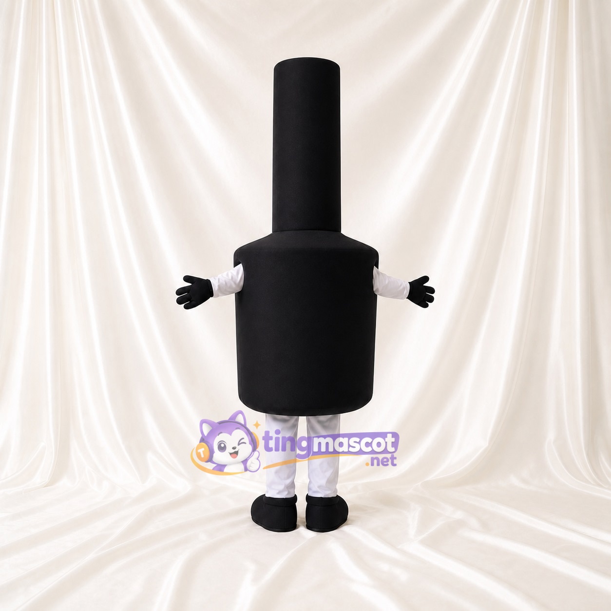 Black Tall Black Lipstick Mascot Costume Full Body for Adults Promotions Black Tall Black Lipstick Mascot Costume Full Body for Adults Promotions
