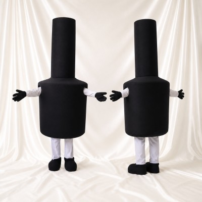 Black Tall Black Lipstick Mascot Costume Full Body for Adults Promotions