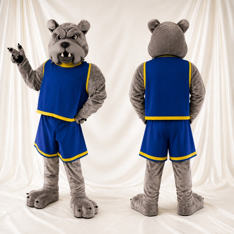 Bulldog Athlete Mascot Costume Full Body for Adults Sports Events