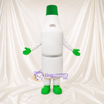 White Bottle Mascot Costume Full Body for Adults Trade Shows
