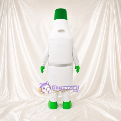White Bottle Mascot Costume Full Body for Adults Trade Shows
