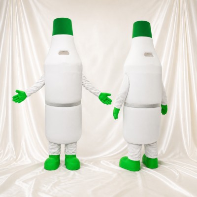 White Bottle Mascot Costume Full Body for Adults Trade Shows