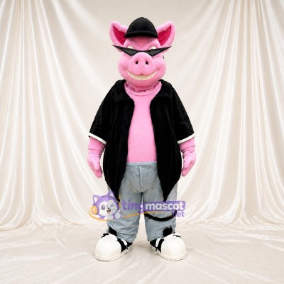 Pig Cowboy Mascot Costume Full Body for Adults Food Events