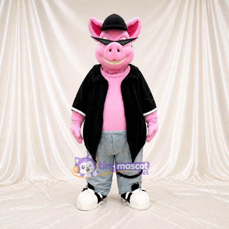 Pig Cowboy Mascot Costume Full Body for Adults Food Events