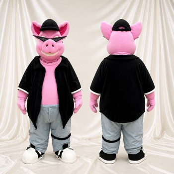 Pig Cowboy Mascot Costume Full Body for Adults Food Events