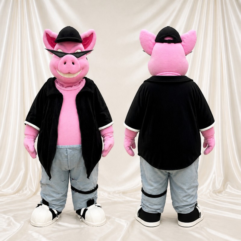 Pig Cowboy Mascot Costume Full Body for Adults Food Events